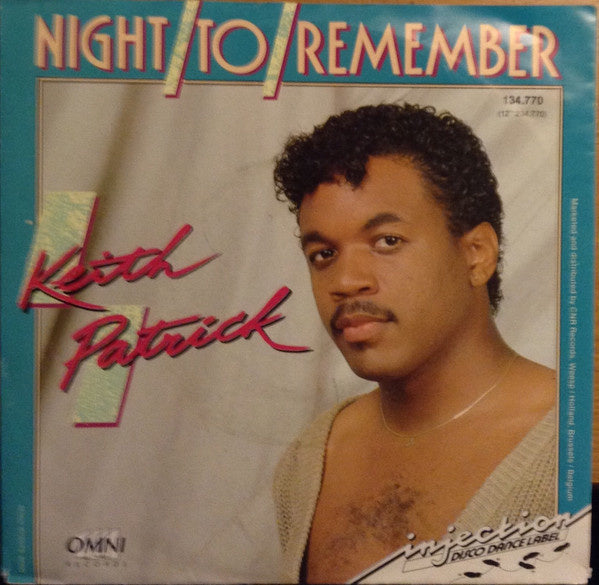 Keith Patrick - Night To Remember Vinyl Singles Vinyl Very Good (VG) <br> Hoes Good Plus (G+)