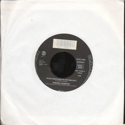 Sabrina Johnston - Peace Vinyl Singles Vinyl Very Good (VG) <br> Hoes Good Plus (G+)