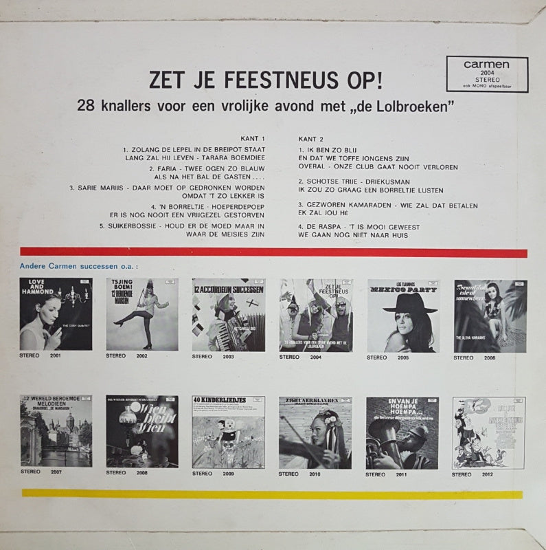 Lolbroeken - Zet Je Feestneus Op (LP) Vinyl LP Vinyl Very Good (VG) <br> Hoes Good Plus (G+)