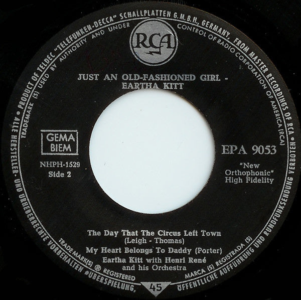 Eartha Kitt - Just An Old-Fashioned Girl Vinyl Singles EP Vinyl Very Good (VG) <br> Hoes Good Plus (G+)