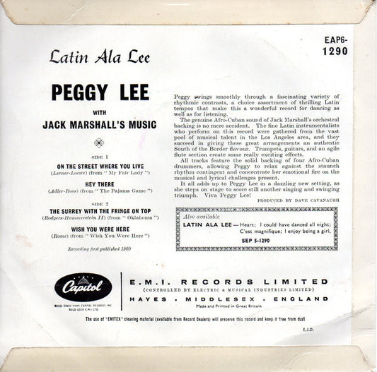 Peggy Lee, Jack Marshall's Music - Latin Ala Lee!