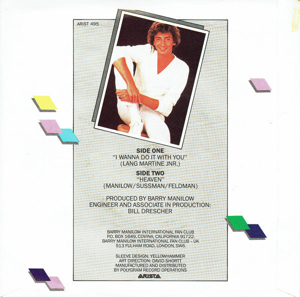 Barry Manilow - I Wanna Do It With You Vinyl Singles Vinyl Very Good (VG) <br> Hoes Good Plus (G+)