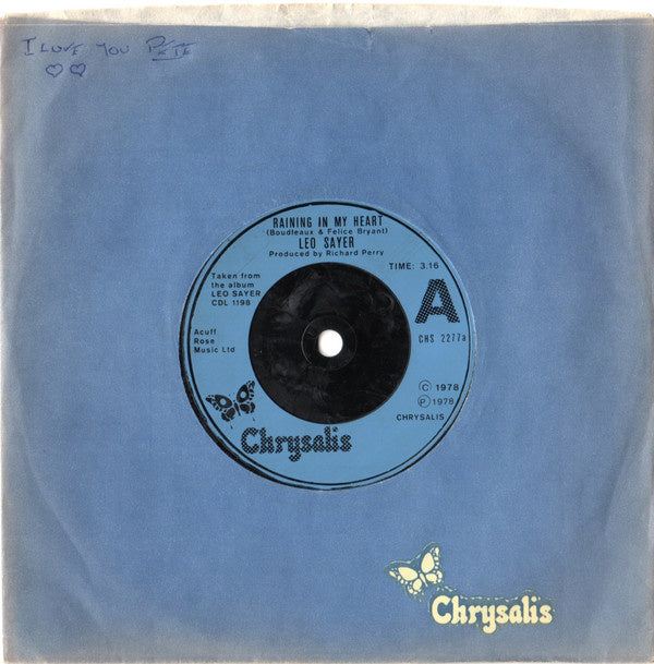Leo Sayer - Raining In My Heart Vinyl Singles