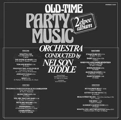 Nelson Riddle, Nelson Riddle And His Orchestra - Old-Time Party Music (LP) Vinyl LP Vinyl Very Good (VG) <br> Hoes Good Plus (G+)