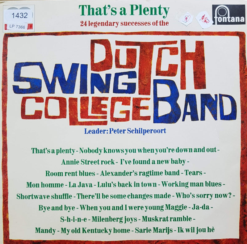 Dutch Swing College Band - That's A Plenty (LP) Vinyl LP Vinyl Very Good (VG) <br> Hoes Good Plus (G+)
