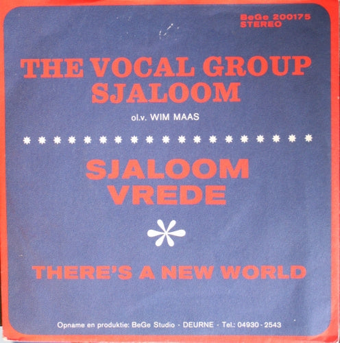Vocal Group Sjaloom - Sjaloom Vrede Vinyl Singles Vinyl Very Good (VG) <br> Hoes Good Plus (G+)