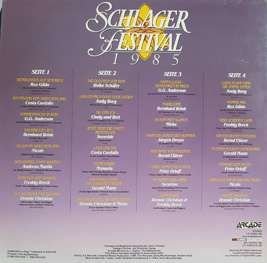 Various - Harry Thomas Präsentiert Schlagerfestival (LP) Vinyl LP Vinyl Zeer Goed / Hoesje Goed "VINYLSINGLES.NL"