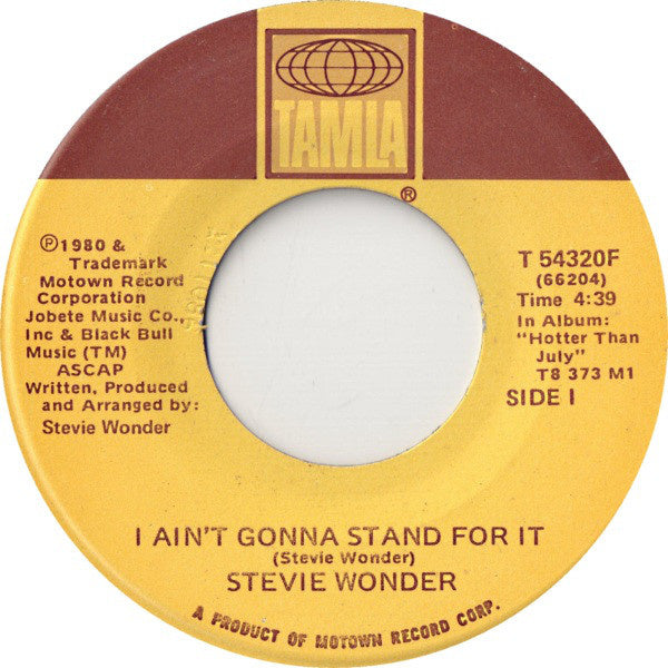 Stevie Wonder - I Ain't Gonna Stand For It 13554 Vinyl Singles