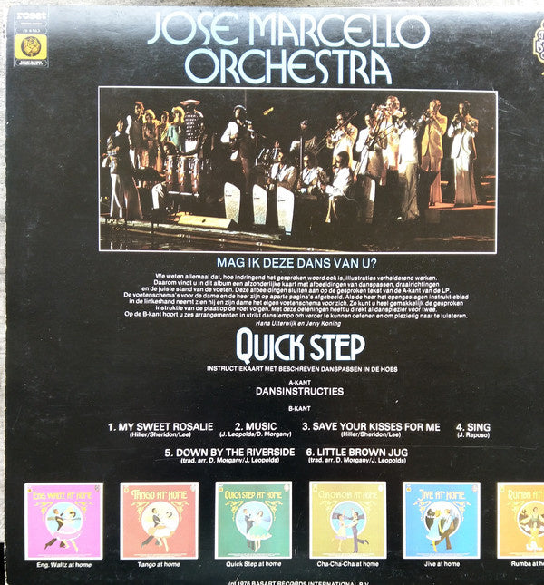 Jose Marcello Orchestra - Quick Step At Home (LP) Vinyl LP Vinyl Very Good (VG) <br> Hoes Good Plus (G+)