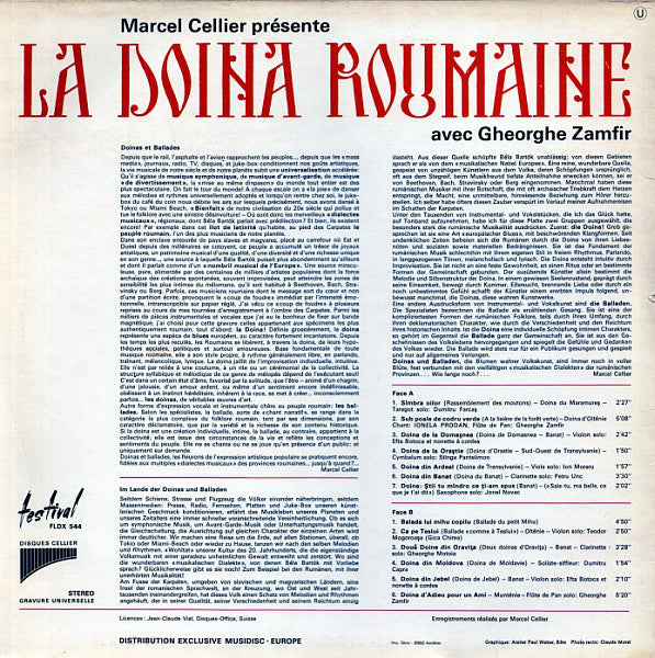 Marcel Cellier, Gheorghe Zamfir - Avec Gheorghe Zamfir (LP) Vinyl LP Vinyl Very Good (VG) <br> Hoes Good Plus (G+)