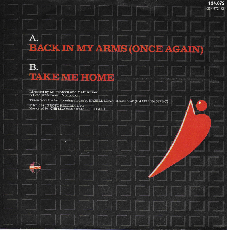 Hazell Dean - Back In 25358 Vinyl Singles Vinyl Very Good (VG) <br> Hoes Good Plus (G+)