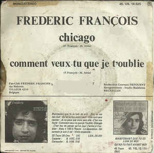 Frederic Francois - Chicago Vinyl Singles Vinyl Very Good (VG) <br> Hoes Good Plus (G+)