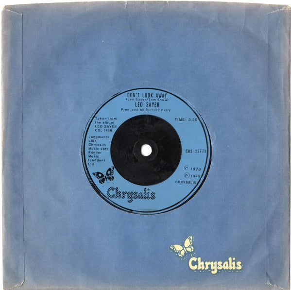 Leo Sayer - Raining In My Heart Vinyl Singles Vinyl Very Good (VG) <br> Hoes Good Plus (G+)