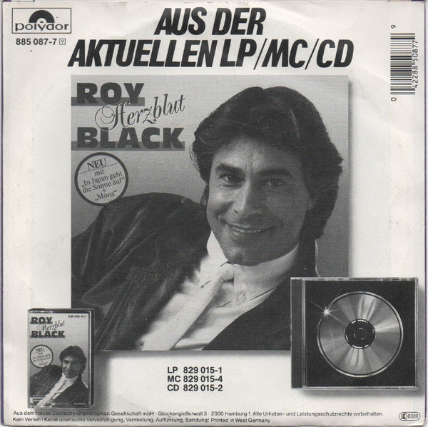 Roy Black - Wahnsinn Vinyl Singles Vinyl Very Good (VG) <br> Hoes Good Plus (G+)