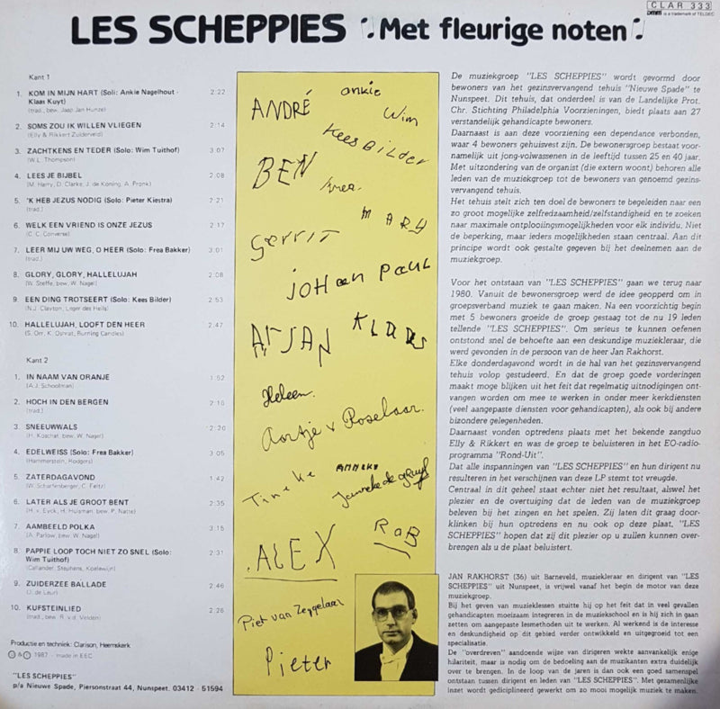 Les Scheppies - Met fleurige noten (LP) Vinyl LP Vinyl Very Good (VG) <br> Hoes Good Plus (G+)