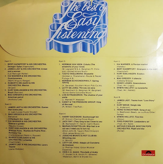 Various - The Best Of Easy Listening (LP) Vinyl LP Vinyl Zeer Goed / Hoesje Goed "VINYLSINGLES.NL"
