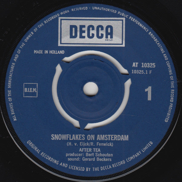 After Tea - Snowflakes On Amsterdam Vinyl Singles