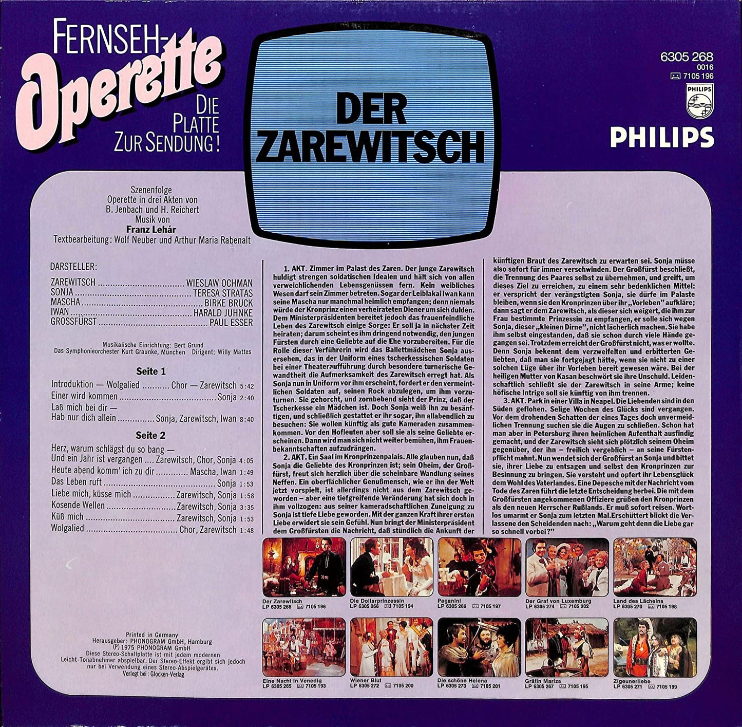 Franz Lehár - Der Zarewitsch (LP) Vinyl LP Vinyl Very Good (VG) <br> Hoes Good Plus (G+)