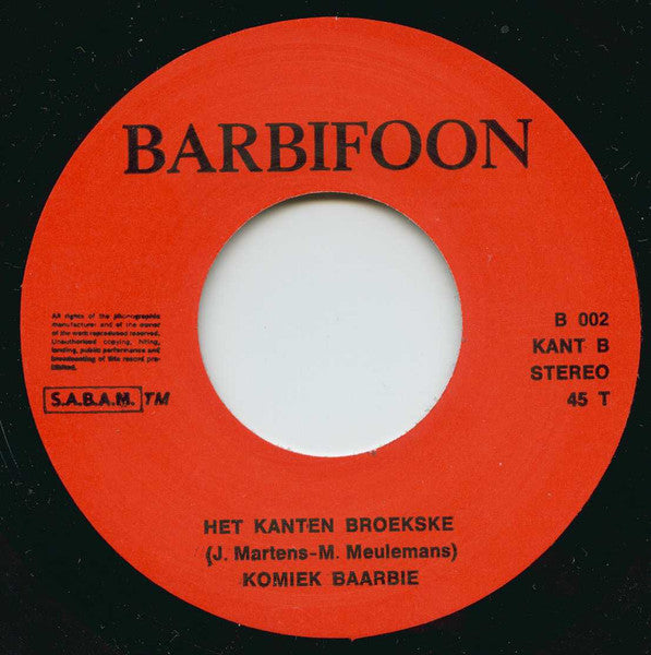Komiek Baarbie - Baarbie Vinyl Singles Vinyl (VG) <br> Hoes (G+)
