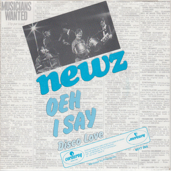 Newz - Oeh I Say Vinyl Singles Vinyl Very Good (VG) <br> Hoes Good Plus (G+)