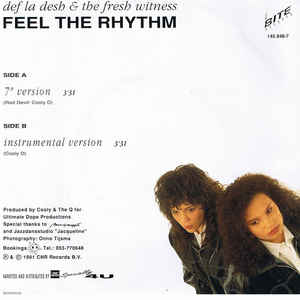 Def La Desh & The Fresh Witness - Feel The Rhythm Vinyl Singles Vinyl Very Good (VG) <br> Hoes Good Plus (G+)