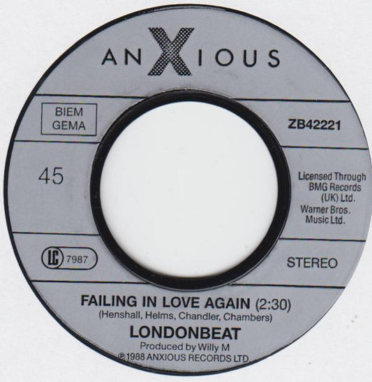 Londonbeat - Failing In Love Again 21504 Vinyl Singles Vinyl Zeer Goed / Hoesje Goed "VINYLSINGLES.NL"