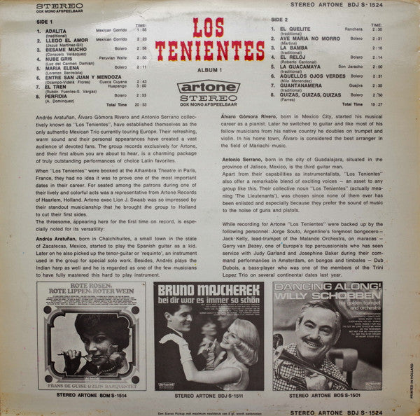 Los Tenientes - ** Latin-American Favourites (LP) Vinyl LP Vinyl Very Good (VG) <br> Hoes Good Plus (G+)