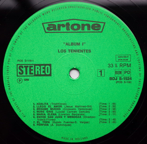 Los Tenientes - 16 Latin-American Favourites (LP) Vinyl LP