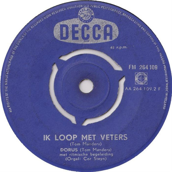 Dorus - Met Zulke Rozen Vinyl Singles Vinyl Very Good (VG) <br> Hoes Good Plus (G+)