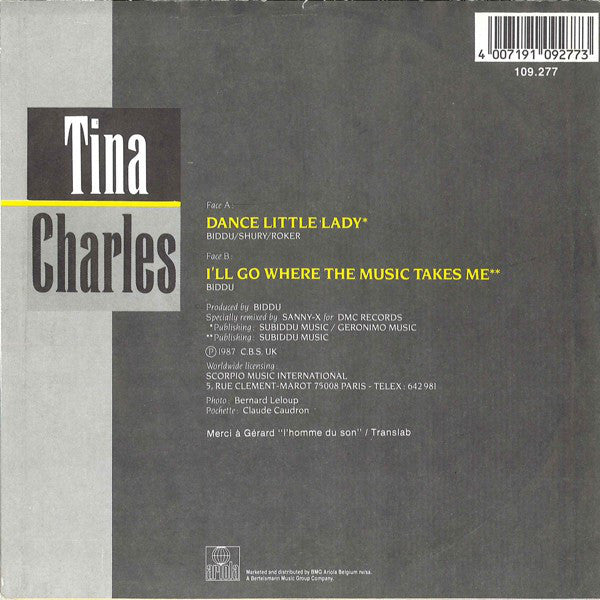 Tina Charles - Dance Little Lady (Original ** Version) Vinyl Singles Vinyl Very Good (VG) <br> Hoes Good Plus (G+)