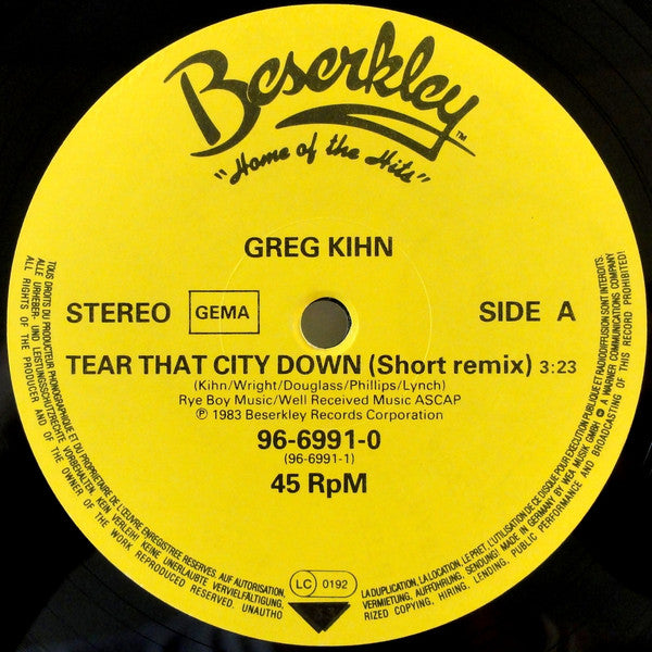 Greg Kihn Band - Tear That City Down (Maxi-Single) Maxi-Singles