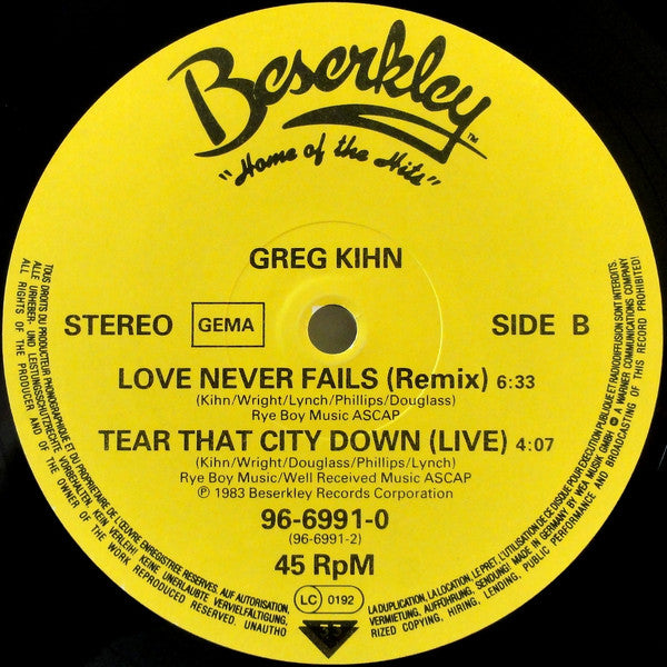 Greg Kihn Band - Tear That City Down (Maxi-Single) Maxi-Singles