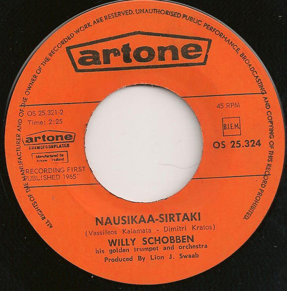 Willy Schobben His Golden Trumpet And Orchestra - Saloniki (B-Keus) Vinyl Singles Vinyl Very Good (VG) <br> Hoes Good Plus (G+)