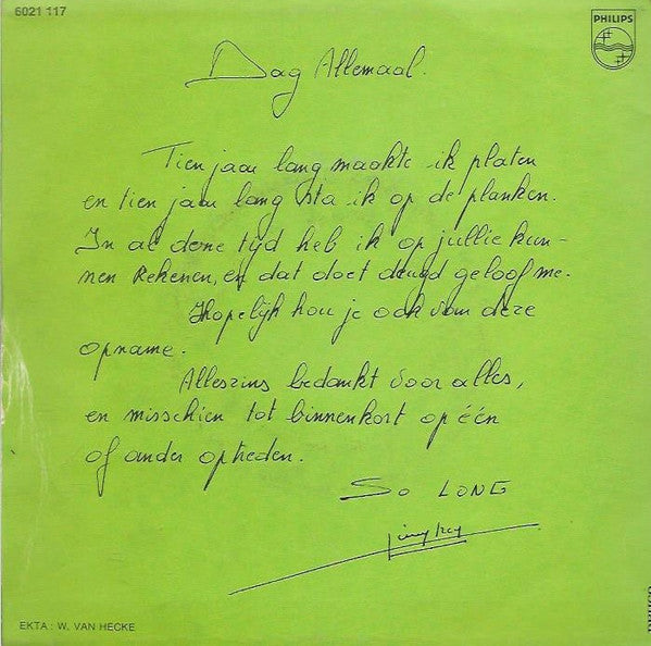 Jimmy Frey - Ik Heb Een Groot Verdriet Vinyl Singles Vinyl Very Good (VG) <br> Hoes Good Plus (G+)