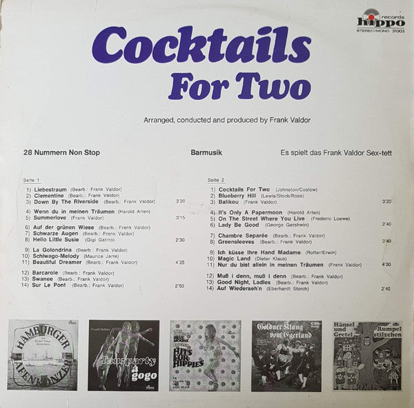 Frank Valdor Sex-tett - Cocktais For Two (LP) Vinyl LP Vinyl Very Good (VG) <br> Hoes Good Plus (G+)