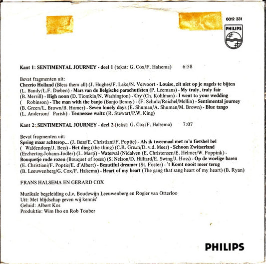 Frans Halsema & Gerard Cox - Sentimental Journey (Deel 1 + Deel 2)