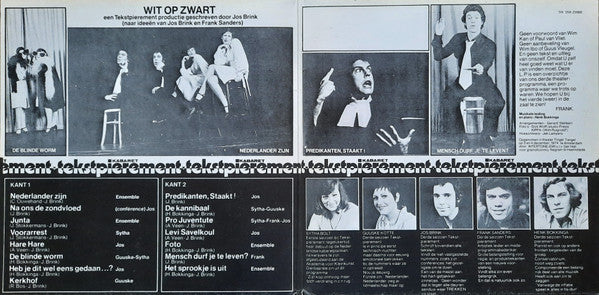 Kabaret Tekstpierement - Wit Op Zwart (LP) Vinyl LP Vinyl Very Good (VG) <br> Hoes Good Plus (G+)