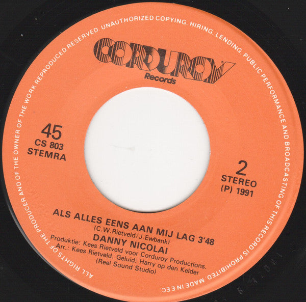 Danny Nicolai - (Soms Heb Ik) Nare Dromen 35430 Vinyl Singles Vinyl Very Good (VG) <br> Hoes Good Plus (G+)