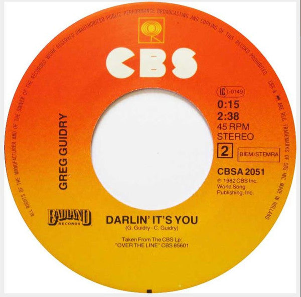 Greg Guidry - Goin' Down Vinyl Singles