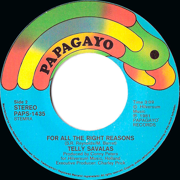 Telly Savalas - Lovin' Understandin' Man Vinyl Singles Vinyl Very Good (VG) <br> Hoes Good Plus (G+)