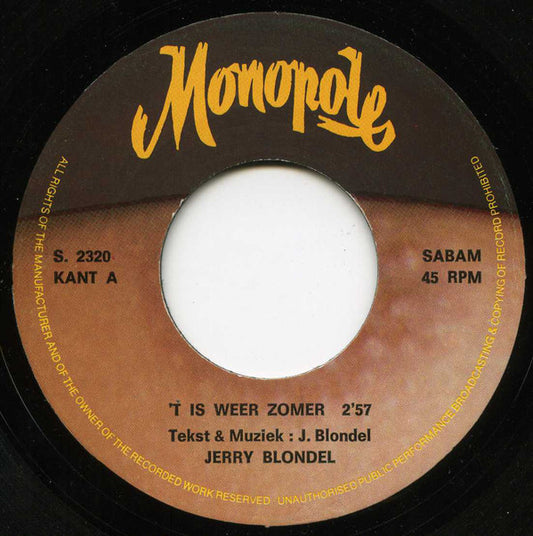 Jerry Blondel - 'T Is Weer Zomer