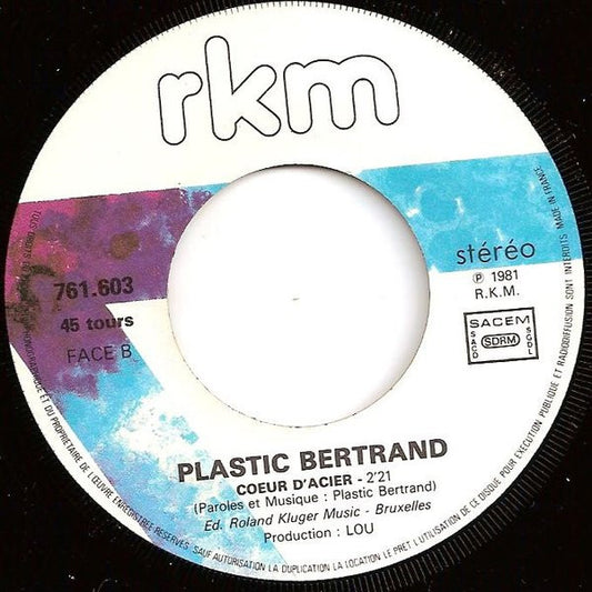 Plastic Bertrand - La Star De L'école Vinyl Singles Vinyl (G) <br> Hoes (F) "VINYLSINGLES.NL"