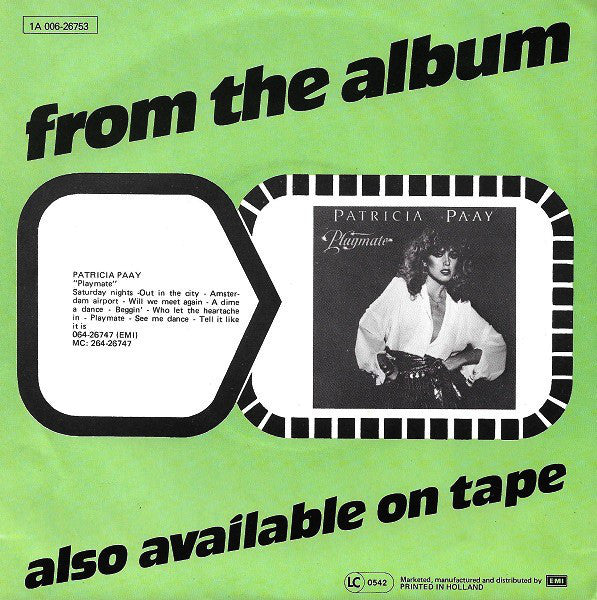 Patricia Paay - Saturday Nights 06372 Vinyl Singles Vinyl Very Good (VG) <br> Hoes Good Plus (G+)