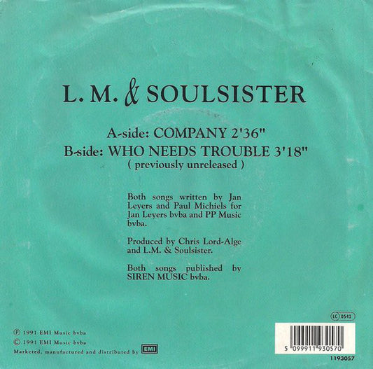 L.M. & Soulsisters - Company (B-Keus) Vinyl Singles Vinyl Goed / Hoesje Redelijk "VINYLSINGLES.NL"