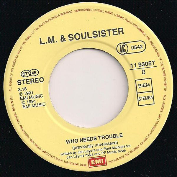 L.M. & Soulsisters - Company (B-Keus) Vinyl Singles B-Keus (B)