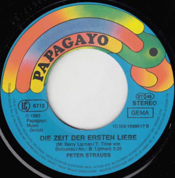 Peter Strauss - Vogel Im Wind Vinyl Singles