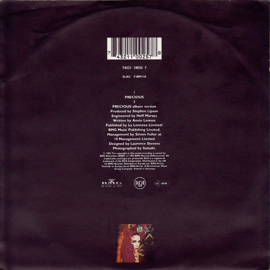 Annie Lennox - Precious Vinyl Singles Vinyl Zeer Goed / Hoesje Goed "VINYLSINGLES.NL"