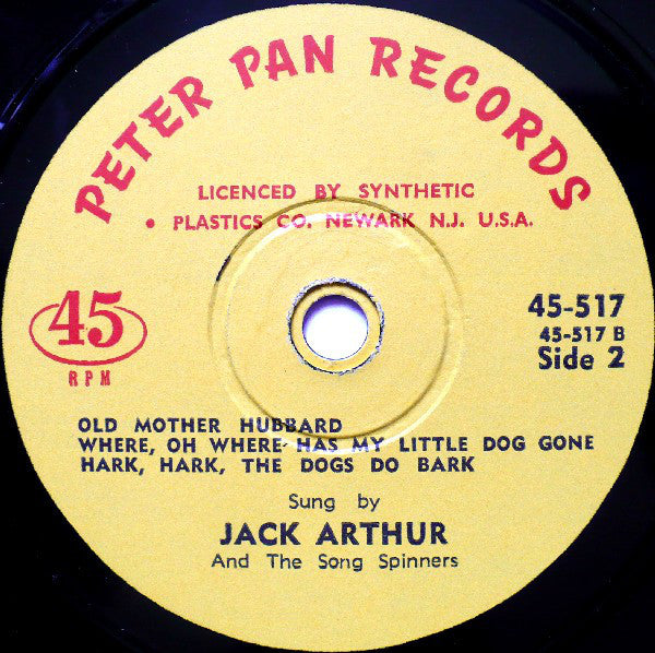 Jack Arthur And The Song Spinners - Humpty Dumpty Vinyl Singles Vinyl Very Good (VG) <br> Hoes Good Plus (G+)