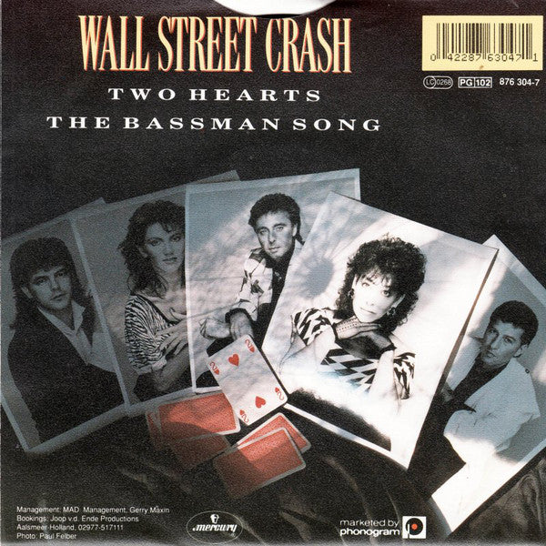 Wall Street Crash - Two Hearts Vinyl Singles Vinyl Very Good (VG) <br> Hoes Good Plus (G+)