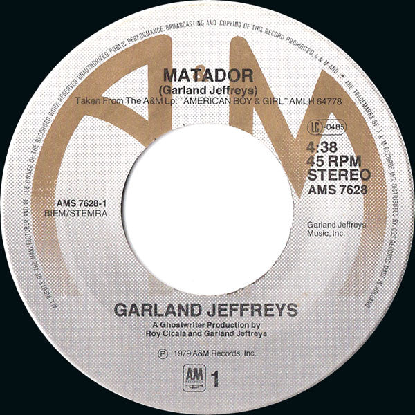 Garland Jeffreys - Matador Vinyl Singles Vinyl Very Good (VG) <br> Hoes Good Plus (G+)